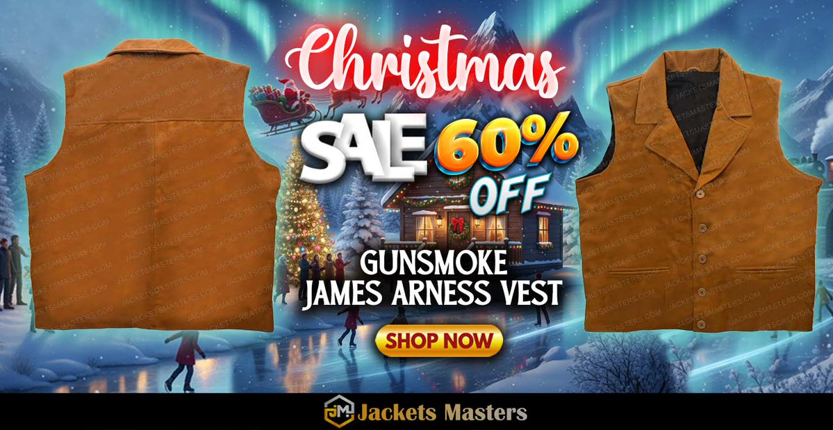 JacketsMasters's tweet image. #Christmas Hot offer Get 60% OFF on #GunsmokeMarshall #MattDillon Vest.
&amp;lt;Shop From jacketsmasters.com&amp;gt;
jacketsmasters.com/product/marsha…
#ChristmasSale #Sale #Christmas2025 #christmasdecor #christmasgifts
#ChristmasVibes #ChristmasMagic #christmasiscoming
#christmasgiftideas