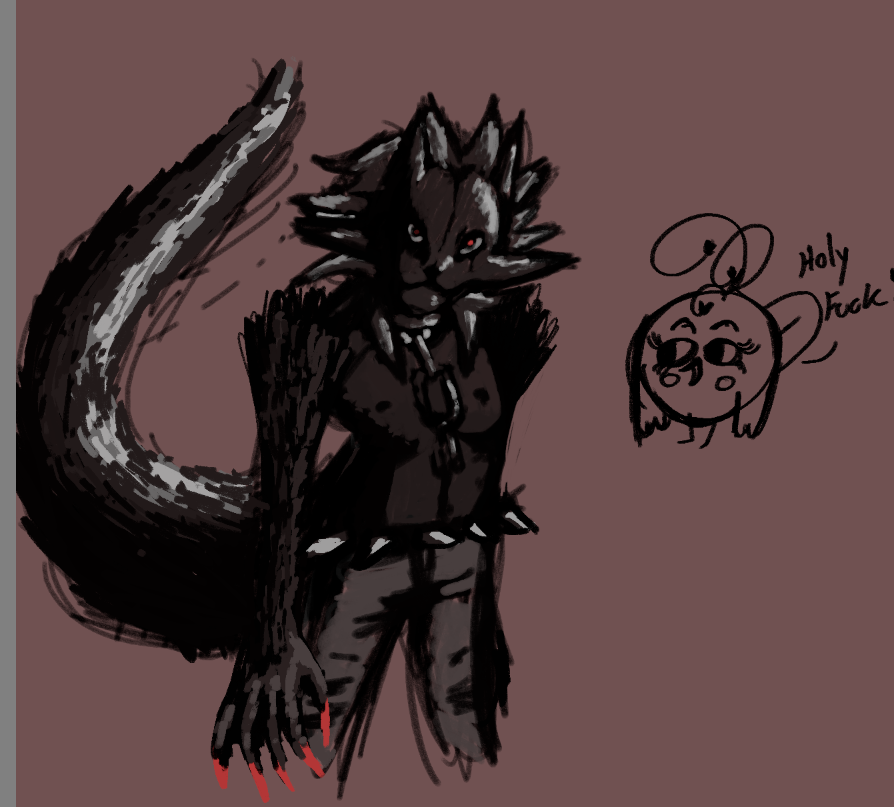 ABsbirdball's tweet photo. holy fuck! think i have beast inside  i was just messing around with the pencil tool #art #digitalart #werewolf #dark #expiremental #krita https://t.co/skyifXGg5t