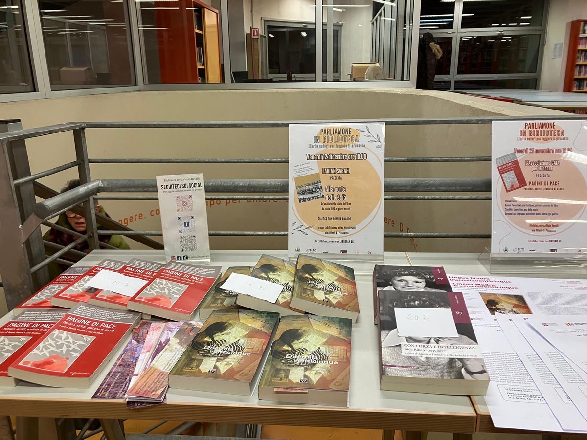 Alla biblioteca di Piossasco l’associazione GAIA per le donne ha organizzato la presentazione di “Pagine di pace” (iacobellieditore) in occasione della Giornata internazionale per l’eliminazione della violenza contro le donne.
concorsolinguamadre.it/pagine-di-pace…