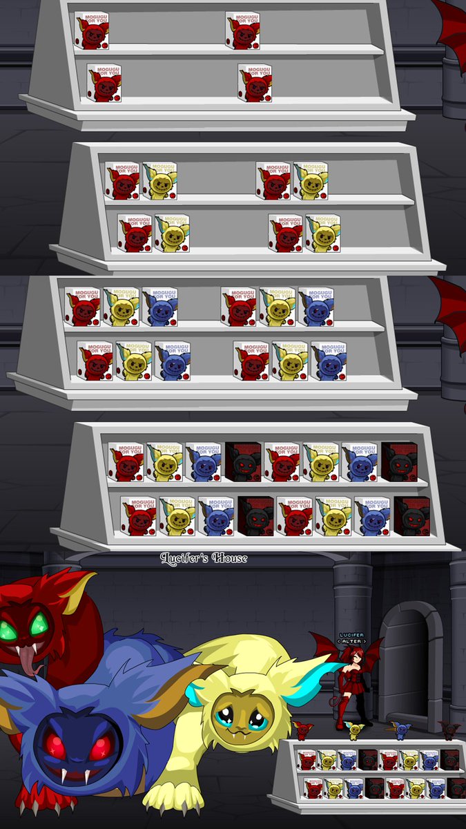 😈 Ebilmegamall Merge Rewards 😈

/join ebilmegamall &amp; finish the questline to unlock the merge shop.
1. Cyber Night Prowler SET by <a href="/Krystia_Ignis/">Krystia 🇧🇷</a> 
2. Successful EbilCorp Scalper SET by <a href="/AlvaroAQW/">Alvaro</a> 
3. ULTIMATE Mogugu  Display 
4. Mogugudra Behemoth 

* Check reply for full detail