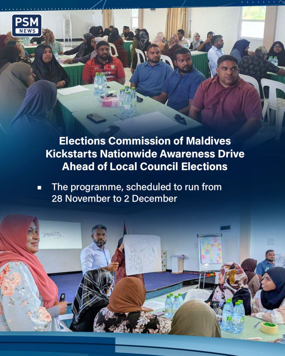 psmnewsmv's tweet image. These crucial awareness efforts precede the upcoming local council and WDC elections, which are scheduled to be held in March. 

psmnews.mv/en/169699