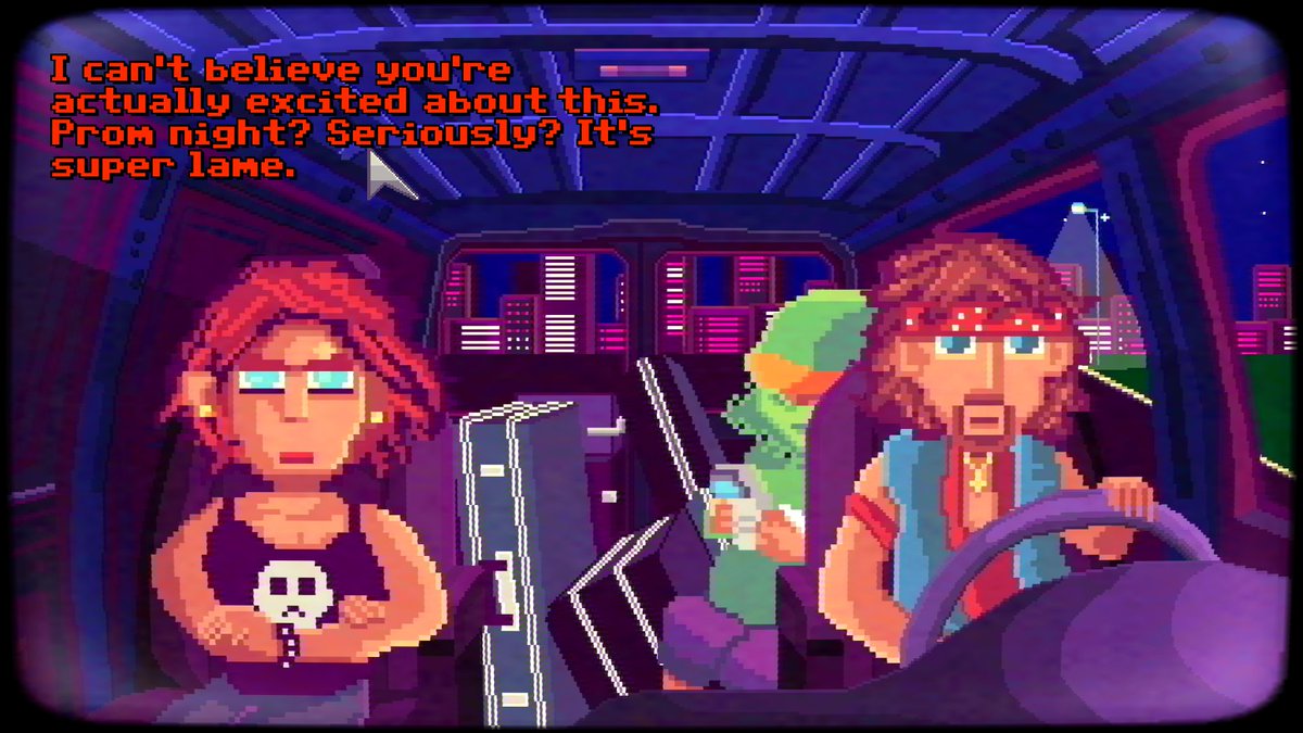 DionousGames's tweet photo. Maybe going to perform during prom night was not the best idea... or maybe was it?
Escape from 8-bit High is gonna be a blast!
Take a glimple of the chaos that is going to happen below:
Demo & Wishlist ➡️ https://t.co/qNgJwsh1WY
#screenshotsaturday #pointanclick #adventuregame #indiegamedev #indiedev