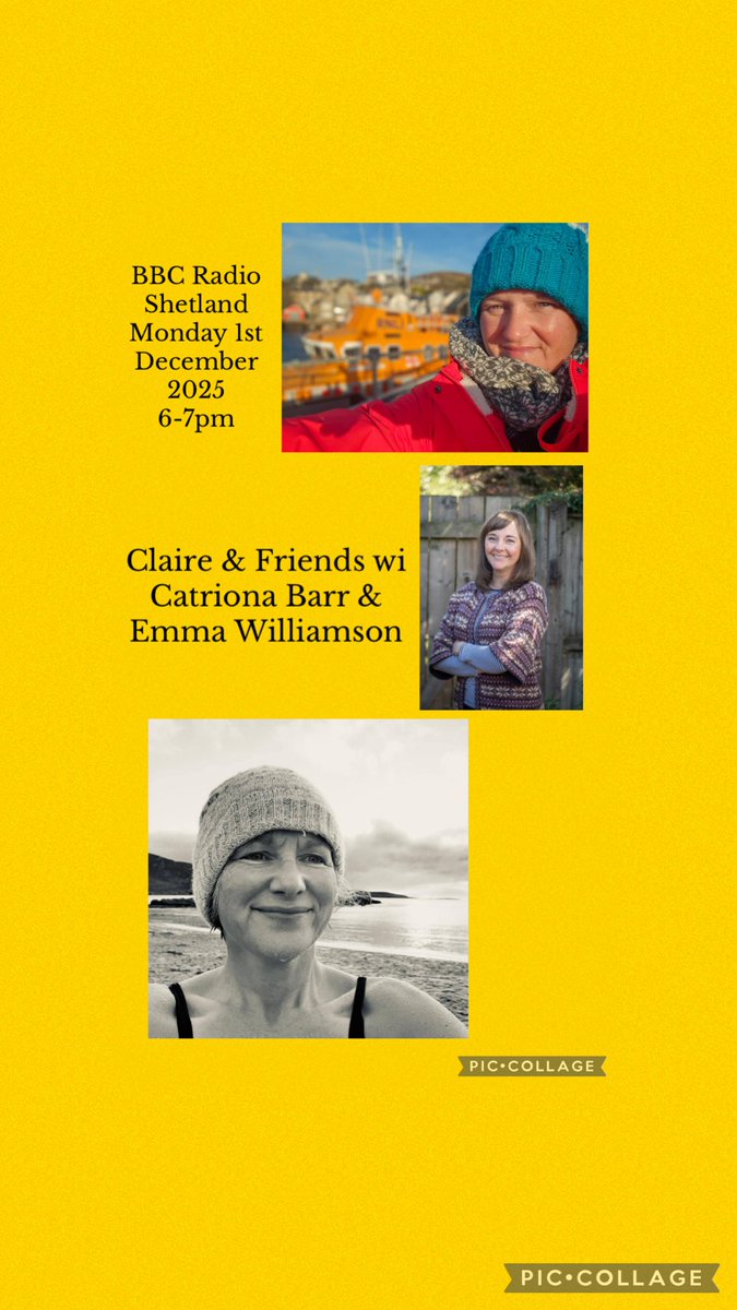 📻 ‘Claire &amp; Friends’ is back apo <a href="/bbcshetland/">BBC Radio Shetland 📻🎙</a> a Monday!

🎙️ 1 Dec, 6-7pm, LIVE!

🏊‍♀️ As Yöl draas closser w’ir raisin a gless ta healthcare an sea sweemin wi twa guests weel kent in dis fields, Catriona Barr an Emma Williamson

😀 Come you in aboot…