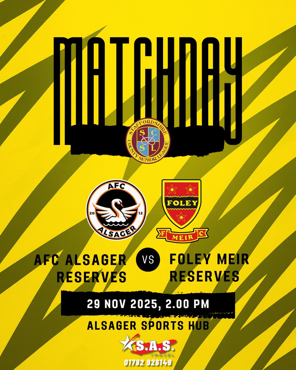 foley_fc's tweet image. 📣 SCSL MATCHDAY

With the first team off this weekend, the Foley Meir Reserves are the ones flying the flag today — perfect if you need your Foley football fix! 🔴⚫

This afternoon we travel to face AFC Alsager Reserves in the Staffordshire County Senior League.

⚽ AFC Alsager…
