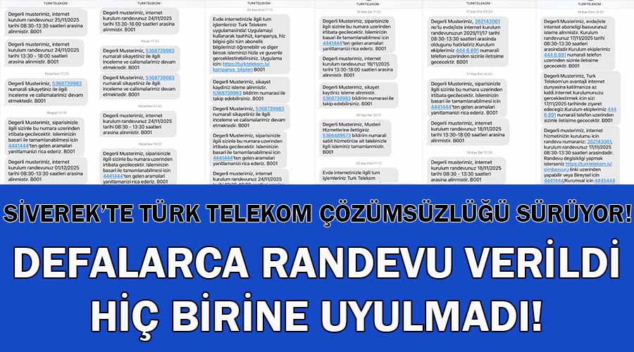 📍Siverek'te Türk Telekom rezaleti sürüyor!

Defalarca verilen randevulara uyulmadı - sivereksonhaber.com/50169/turk-tel…

#siverek #şanlıurfa <a href="/tc_cimer/">Cimer</a> <a href="/TCSanayi/">Sanayi ve Teknoloji Bakanlığı</a> <a href="/UrfaValiligi/">T.C. ŞANLIURFA VALİLİĞİ</a> <a href="/siverekkaymakam/">SİVEREK KAYMAKAMLIĞI</a> <a href="/TurkTelekom/">Türk Telekom</a>