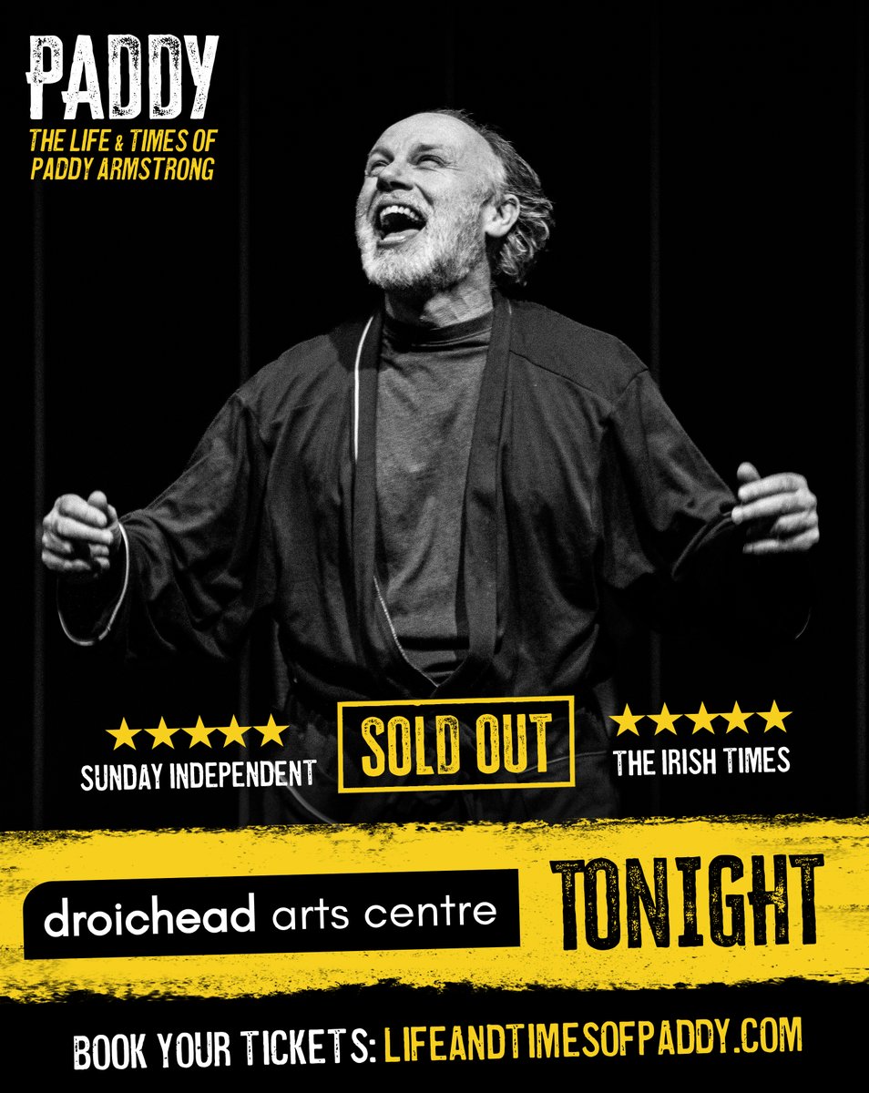 lifetimespaddy's tweet image. SOLD OUT show in @Droichead_Arts TONIGHT! 🙌

We can&apos;t wait to see you for an UNFORGETTABLE evening. 🎭

#thelifeandtimesofpaddyarmstrong #paddy #ireland #performance #paddyarmstrong #GuildfordFour #irishtheatre #irishhistory #HistoricalDrama #truestory #WoodenBridgeProductions