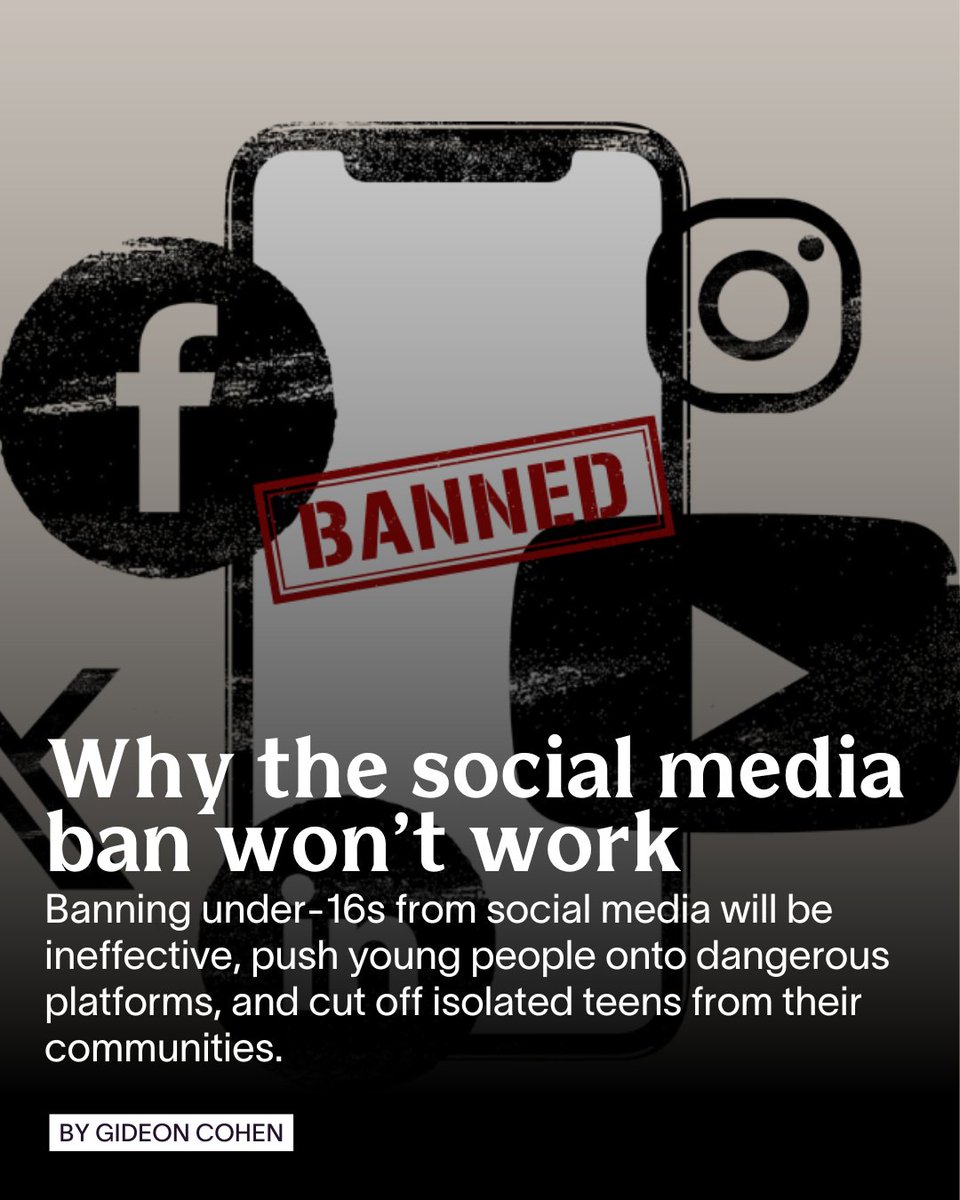 Gideon Cohen argues that Australia’s under 16 social media ban will not protect young people. Teens will find workarounds, be pushed toward far more dangerous online spaces and lose vital community networks.

He asks whether the policy misunderstands how teens actually live
