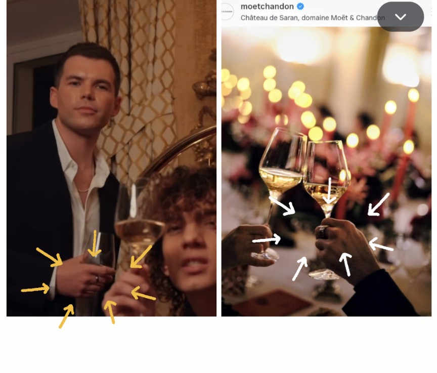 PolinProdigy's tweet image. Is that our #LikeNewton hand, in new #moet grid post?? #handmodel