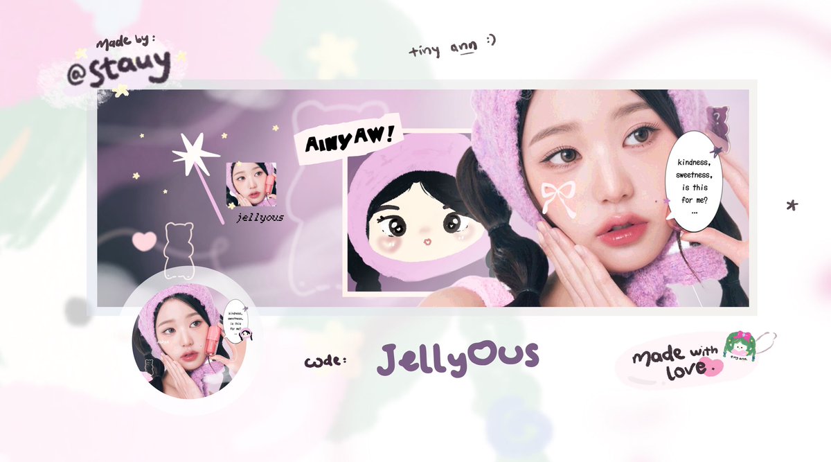 stauy's tweet image. help repost.. thank u! 💗🪄

hai hai aku mau kenalin &amp;lt; jellyous &amp;gt; :3 setelah lamaa banget gak bikin layout chibi cimol begini 🤏🏻 semoga sukaa! aku gak sengaja bikin warnanya kayak glinda &amp;amp; elphaba 😭 

#zonauang ♥︎