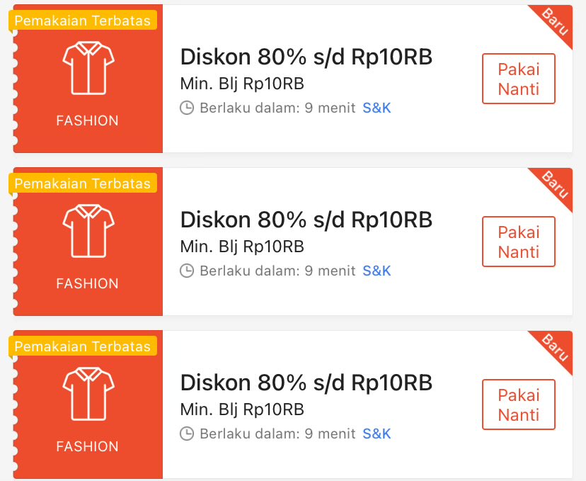 Info Promo Diskon Shopee Fashion 80% sd 10RB

⏰ 00.00
📍ALL Fashion (toko pilihan)

KRNVIY5G
RUMILE5O
ΚΕΚΕΚΖΤ7
BAJUB8GF
TRIBL8EV
VOCITC3A
RIRIFN3I
BAJUNDQ1
FANIFQ2A
PUTIMN2D
FSYNA1CM
SHPXWC6

input kodenya disini
s.shopee.co.id/LfnK2TLJA