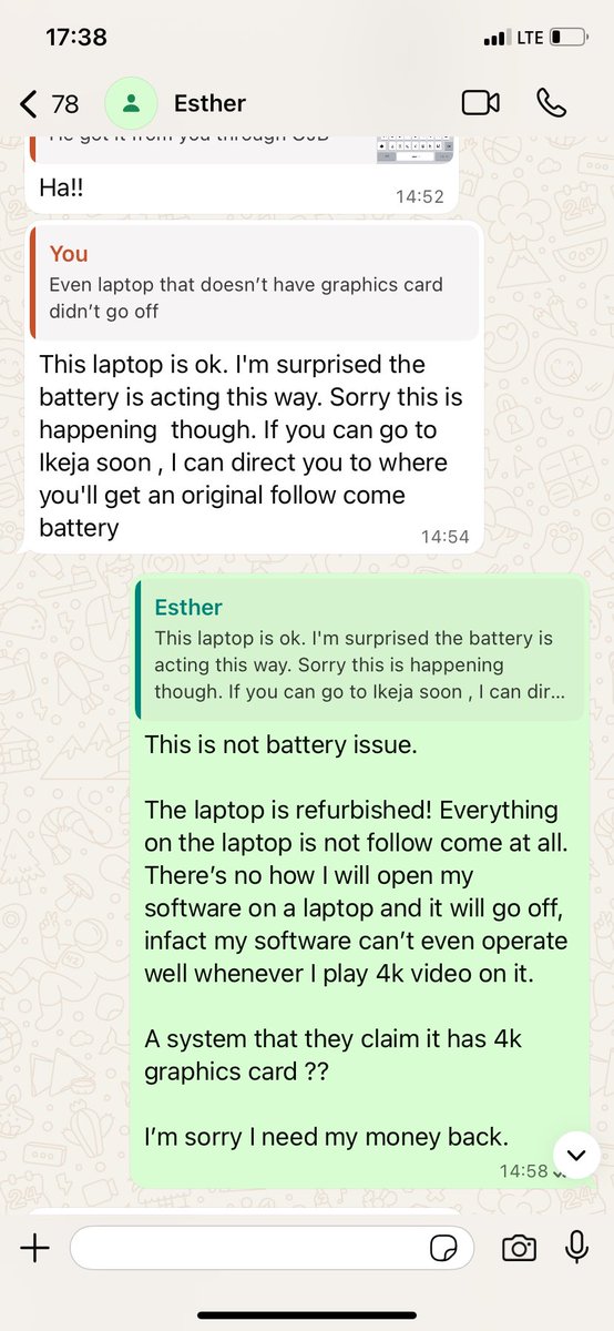 Dir_Martinsz's tweet image. ⚠️ PUBLIC WARNING: PLEASE STAY AWAY FROM THIS VENDOR — SHE SELLS REFURBISHED LAPTOP .

I’m sharing this so nobody else falls into the same trap.
The seller @EsterOnyinye was recommended to me through a popular Declutter page on Instagram. She doesn’t run the page, but her product…