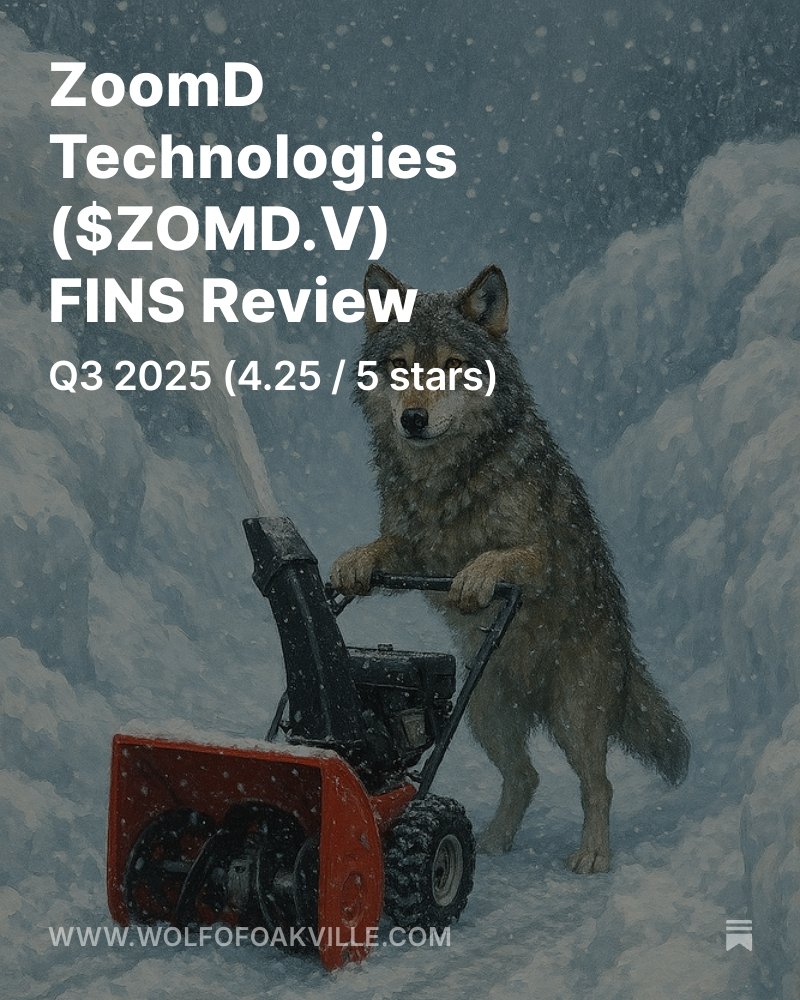 ZoomD Technologies ⭐️⭐️⭐️⭐️1/4 FINS Review *Downgraded

$ZOMD.V $ZMDTF #2025WolfPick

"Who else are you going to like in this space? Illumin, Sabio, Adcore? None of those can hold Amit’s jockstrap."

#FinsDontLie
(no paywall)