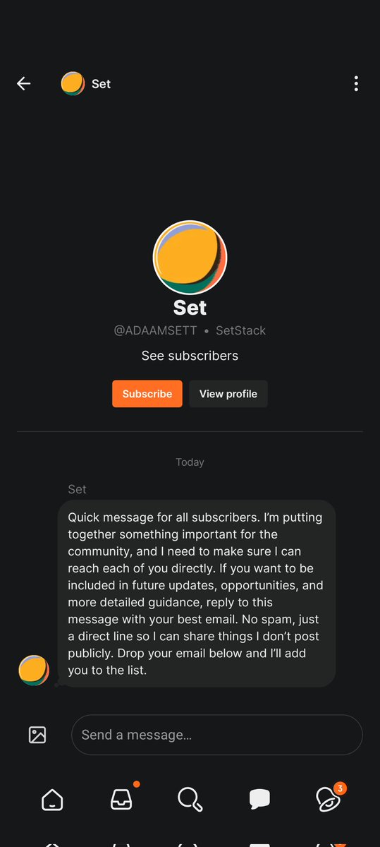 Rjay2play's tweet photo. @Adaamset scammers trying in substack too! https://t.co/rGvbmSVNJW