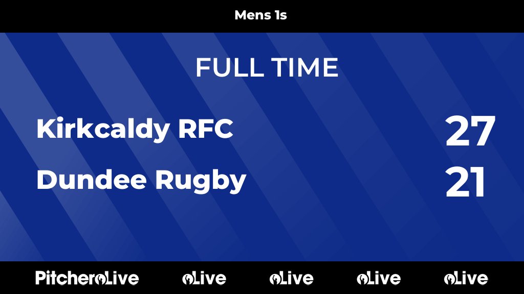 FULL TIME: Kirkcaldy 27 - 21 Dundee, Blues begin the second half of the season with a much needed win, Rory Brown and Rhys Bonner with the tries after the break. #MonBlues
kirkcaldyrugby.co.uk/teams/266498/m…