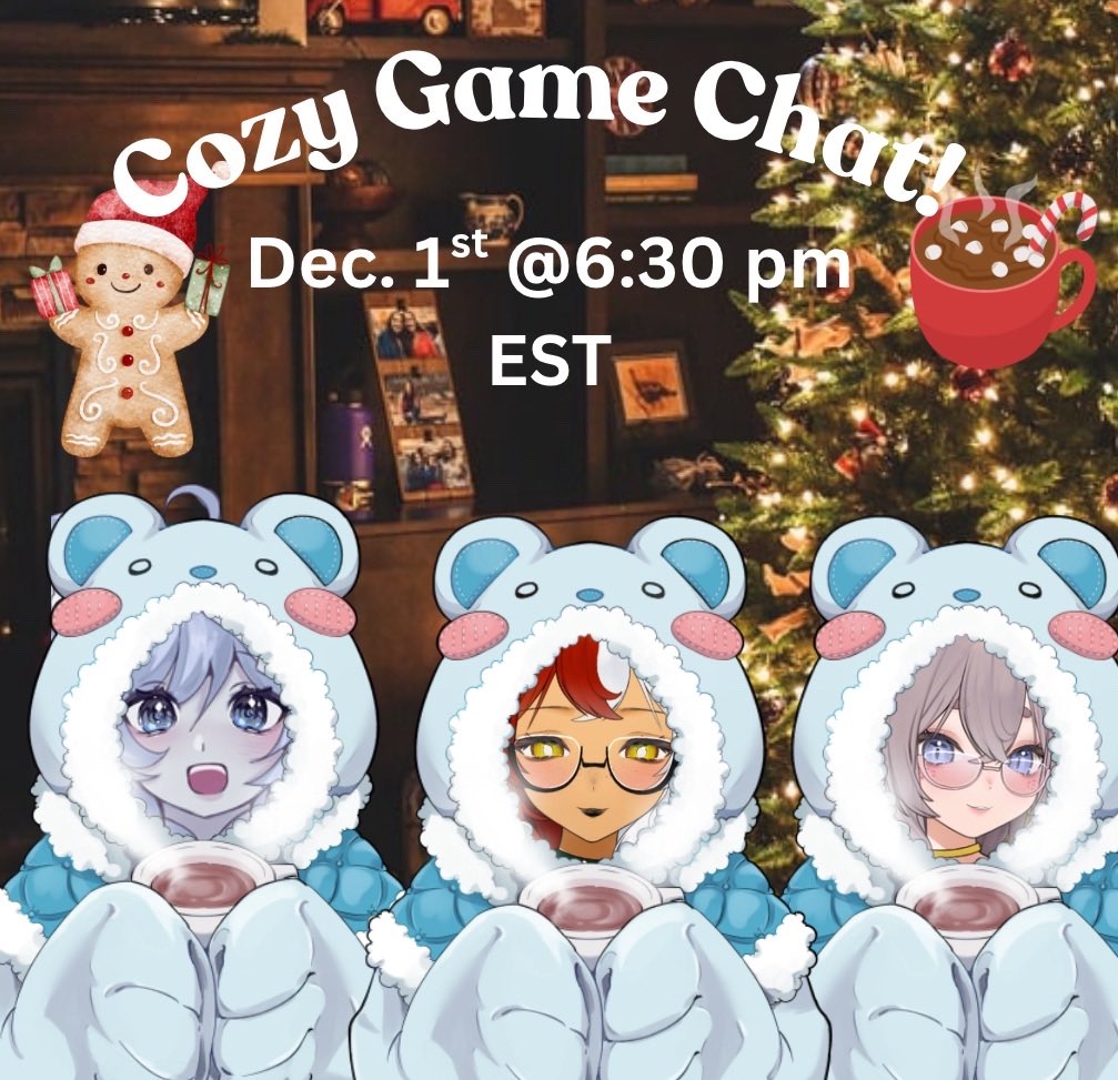 JujuMiu_Vt's tweet image. Y’all ready for a Cozy December??
Our Cozy Fest begins on Dec. 1st with a lil Cozy Game chat with @aseliannaa &amp;amp; @KomohanaVT!’

Beginning at 6:30pm EST come join us as we chat cozy games and warm cozy vibes!

So grab yourself a cup of Hot Coco &amp;amp; let’s get cozy!!!