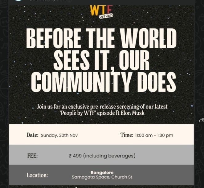 Billionaire, VC fund, gets access to $100B guy, wants to sell early access to “community” for 5$
I