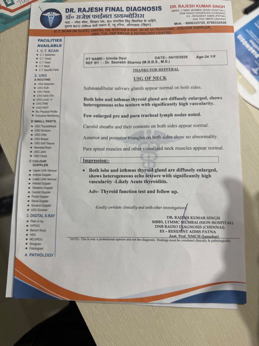 saur_sharma's tweet photo. @DrAkhilX Thyox 100 for hyperthyroidism 😭😭😭..patient came to my orthopaedics opd sweating and shaking her hands and  goiter https://t.co/QUrF37lcuM