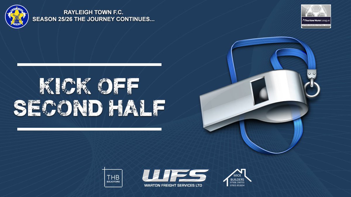 KICK OFF SECOND HALF
🔵 Rayleigh Town 0
🔴 FC Baresi 0