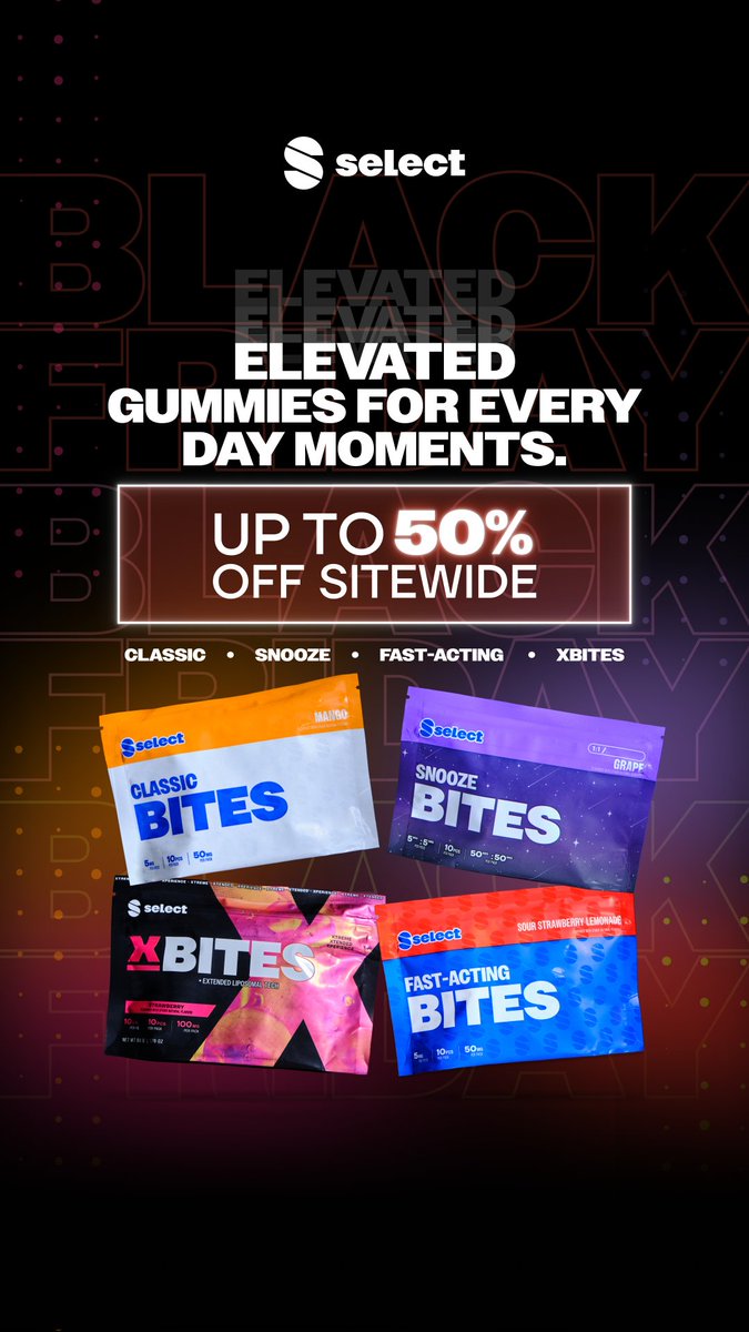 THCByCuraleaf's tweet photo. This Black Friday, choose feeling good.

Save up to 50% OFF SITEWIDE and try our 🍃 drinks + gummies that help you settle your mind, relax your body, ease your mood, or breeze through social moments without the hangover. https://t.co/AFn5yoRqYq