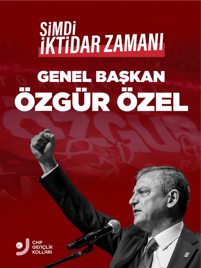 CHP 39. Olağan Kurultayı'nda geçerli 1333 oyun tamamını alarak 4. kez Genel Başkanımız seçilen Sayın Özgür Özel’i yürekten tebrik ediyoruz.

Genel Başkanımızın liderliğinde;
eşitliğin, adaletin ve özgürlüğün hüküm sürdüğü bir Türkiye’yi hep birlikte inşa edeceğiz.