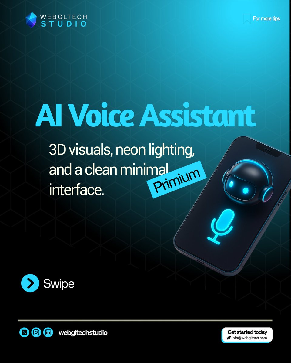 webgltechstudio's tweet image. Experimenting with new 3D UI concepts - smooth lighting, shader-driven visuals, and a clean futuristic interface.
Still early, but loving the direction these designs are going.
More coming soon. 
#WebGL #ThreeJS #ReactThreeFiber #GLSL #3DUI #Design