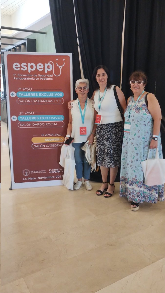 Muy contenta de haber integrado el programa científico del 1 Encuentro de Seguridad Perioperatoria organizado por la Sociedad platense de Anestesiólogia con Mónica Garea y María Elena Ratto. Difundiendo la importancia de los Datos ej Salud <a href="/SATIarg/">SATI</a> <a href="/satiqgroup/">SATI-Q</a>