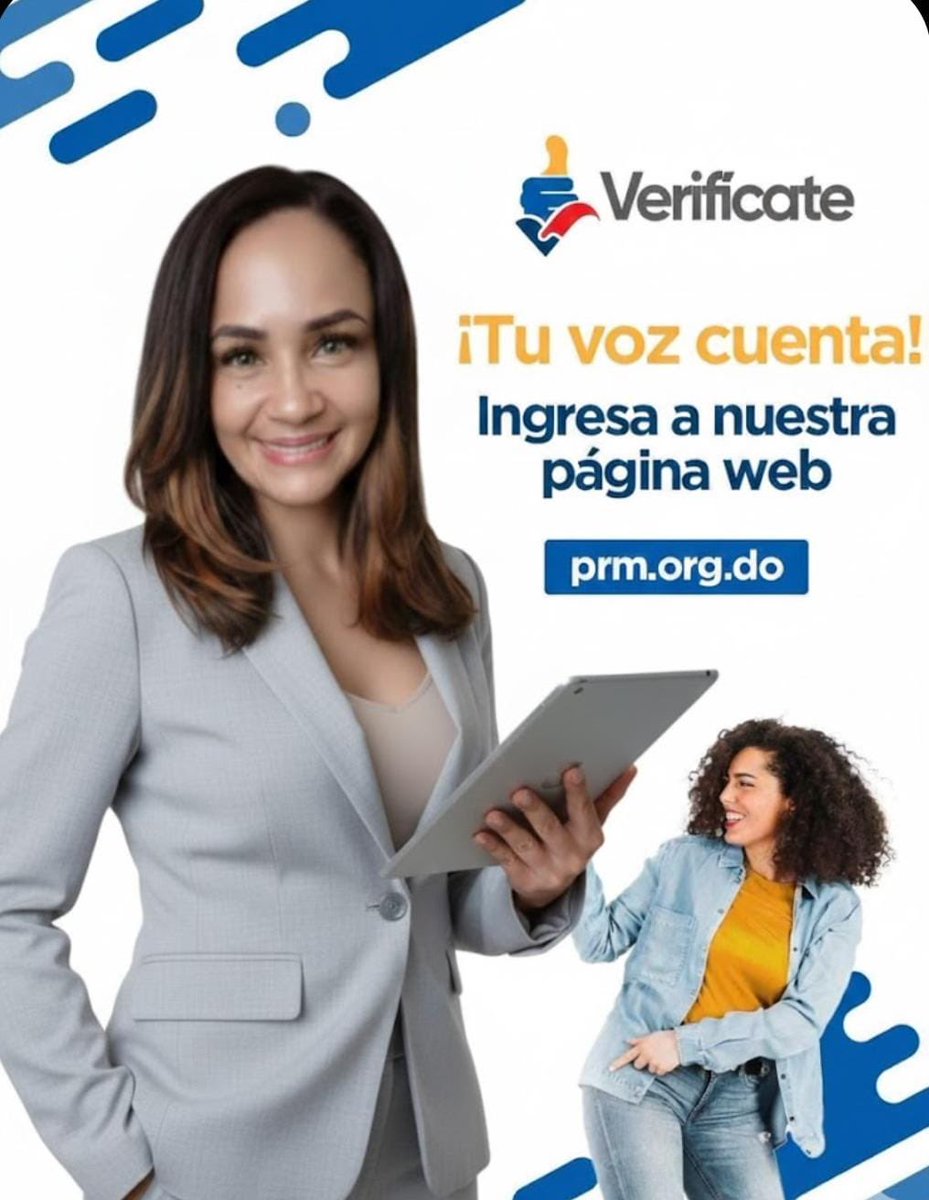 janairadelacruz's tweet image. 🔊¡Llegó el momento de Verificarte!

📆Hoy 29 y 30 de noviembre participa en la Gran Jornada Nacional de Verificación y asegura que tu información esté al día.
verificate.prm.do
✅¡Sigamos construyendo esta historia!

#VerificatePRM