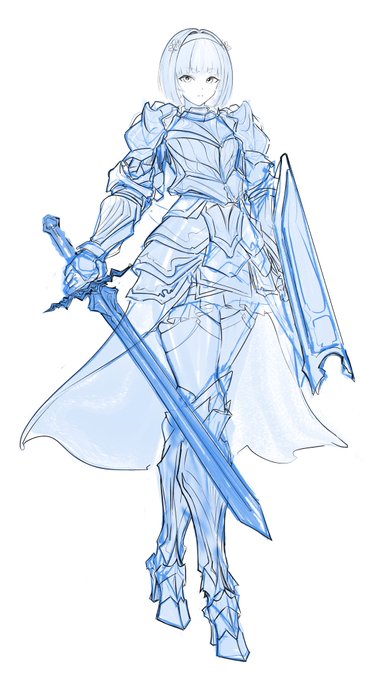 今描いてる騎士さん 