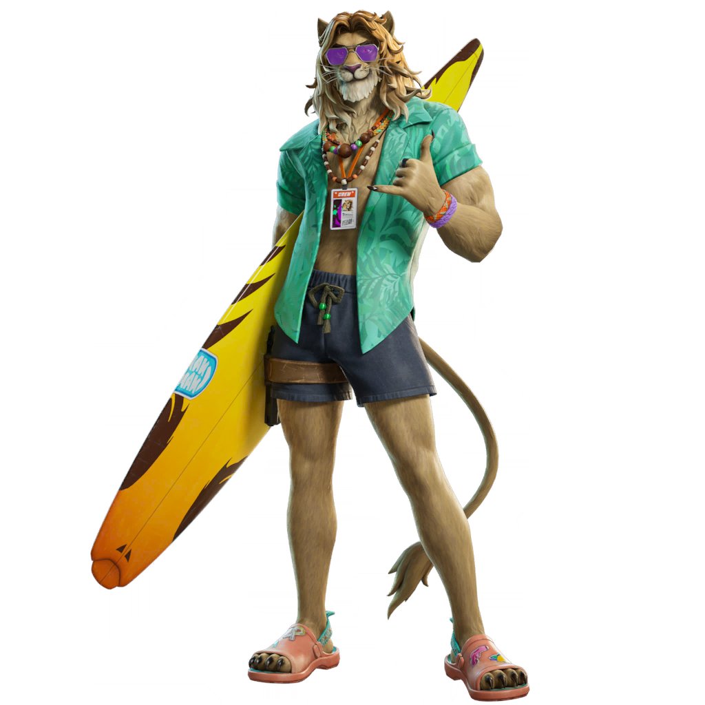 furry_fortnite's tweet image. The lion's name is Kingston, he does have a tail, and is part of the Chapter 7 Season 1's Battle Pass. #FurryFortnite