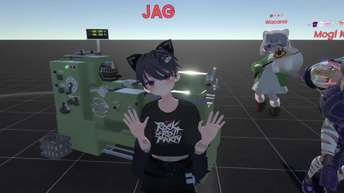 今日のResonite VR旋盤でめっちゃバズってらしたJAGさんの元へ遊びに行ってきた わたしには何がどうなってんだかわからない機械だった ...