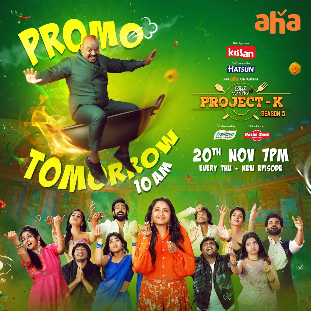 akhilimz's tweet image. From watching her on screen to directing her poses for the #ChefMantraProjectK marketing campaign - life really came full circle. Grateful for this moment with the legend @ItsSumaKanakala garu 🤩✨ 

#SumaKanakala #keyvisual #posterdesign @ahavideoin