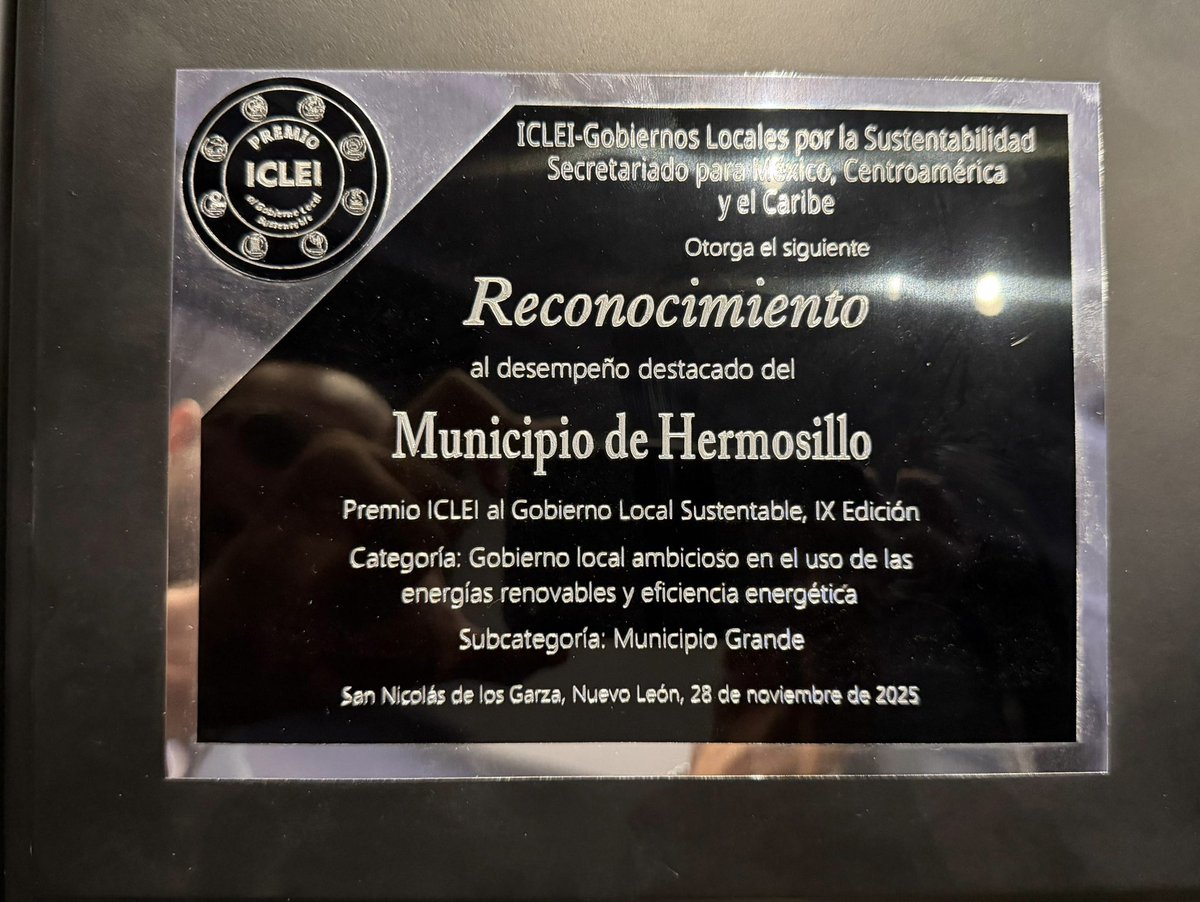 tonoastiazaran's tweet image. Nuestras acciones para enfrentar el cambio climático destacan a nivel internacional.👏🏼🌎

Hermosillo fue reconocido por 𝗜𝗖𝗟𝗘𝗜 – 𝗚𝗼𝗯𝗶𝗲𝗿𝗻𝗼𝘀 𝗟𝗼𝗰𝗮𝗹𝗲𝘀 𝗽𝗼𝗿 𝗹𝗮 𝗦𝘂𝘀𝘁𝗲𝗻𝘁𝗮𝗯𝗶𝗹𝗶𝗱𝗮𝗱, la red global más importante en ciudades sostenibles, con dos…