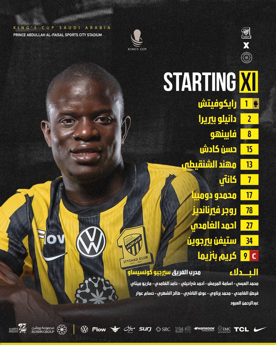 في كأس الملك كل الأندية تستفيد من الاجانب الا الاتحاد وما يستفيد منهم
معقولة كادش اساسي وميتاي دكة !!!