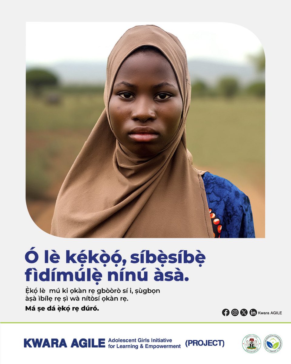KwaraAGILE's tweet image. She doesn’t have to choose between culture and classroom.

When we teach our girls, we teach them to carry both, proudly!

#KwaraAGILE #FutureReady