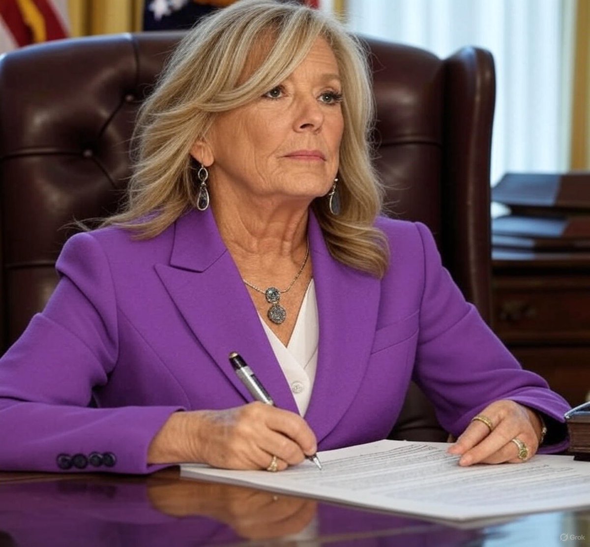 larryelder's tweet image. Ex Biden staffers refute Trump’s autopen accusation by posting photo of President Biden hard at work in the Oval Office.