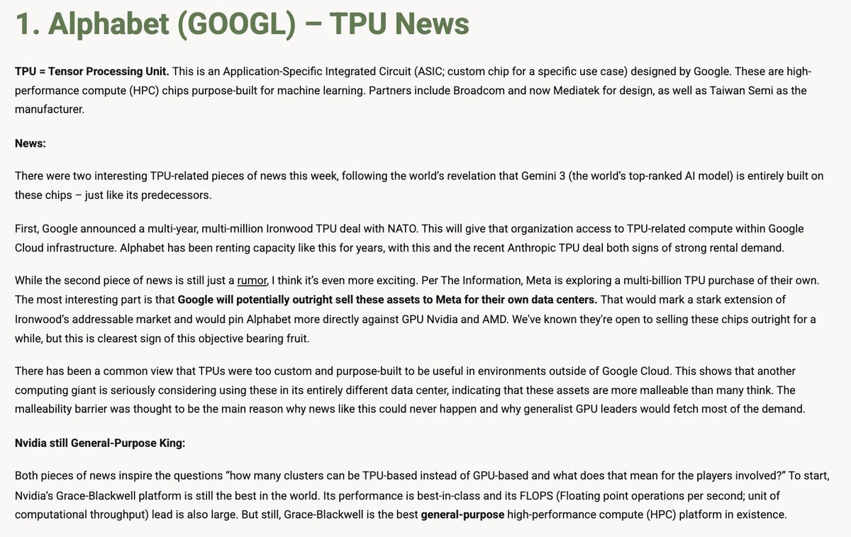 StockMarketNerd's tweet image. My thoughts on this week&apos;s $GOOGL TPU news &amp;amp; implications: