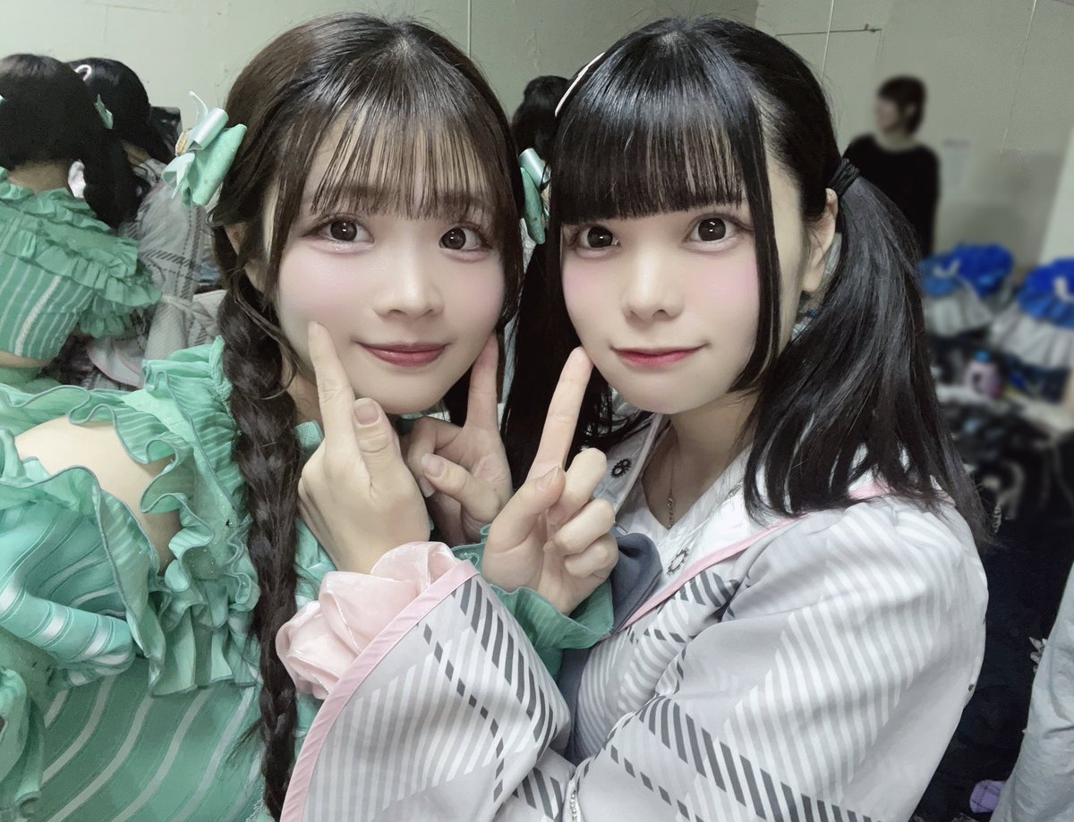 Kako_ppc's tweet photo. 2本回しありがとうございました〜！！💚

駆けつけてくれた人、お久しぶりに会いに来てくれた人、はじめましても本当に嬉しかったよーー！！！🥰🥰

たくさんお話しに来てくれてありがとう✨

あいちゃんが一緒にお写真撮ってくれました ⌯>ᴗ<⌯🫶🏻

明日は上野で10:25~ライブです！ https://t.co/8DidbJ37GZ