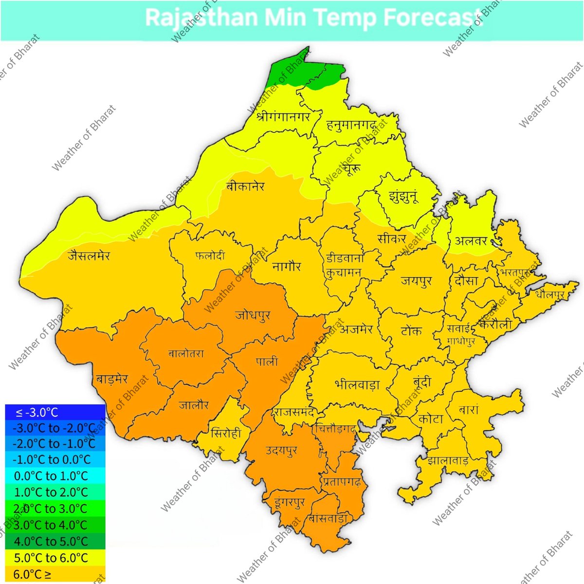 SahilBhatt_'s tweet photo. Min Temp Forecast for Punjab, Chandigarh, Haryana, Delhi and Rajasthan for 30th Nov 2025

Follow the Weather Of Bharat channel on WhatsApp: https://t.co/z5YGjP7prq

© Weather of Bharat https://t.co/sSewm8KMGr