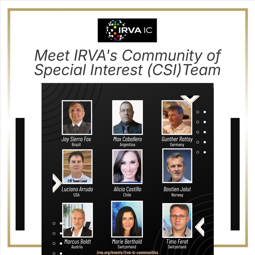 IRVA's CSI Team is expanding! Seeking members in Mexico, Sweden, Italy, Spain, France &amp; England.

If you are interested in joining our team or want to recommend someone in these countries, email  icirva@irva.org

More details: irva.org/events/irva-ic…

#RemoteViewing #IRVA