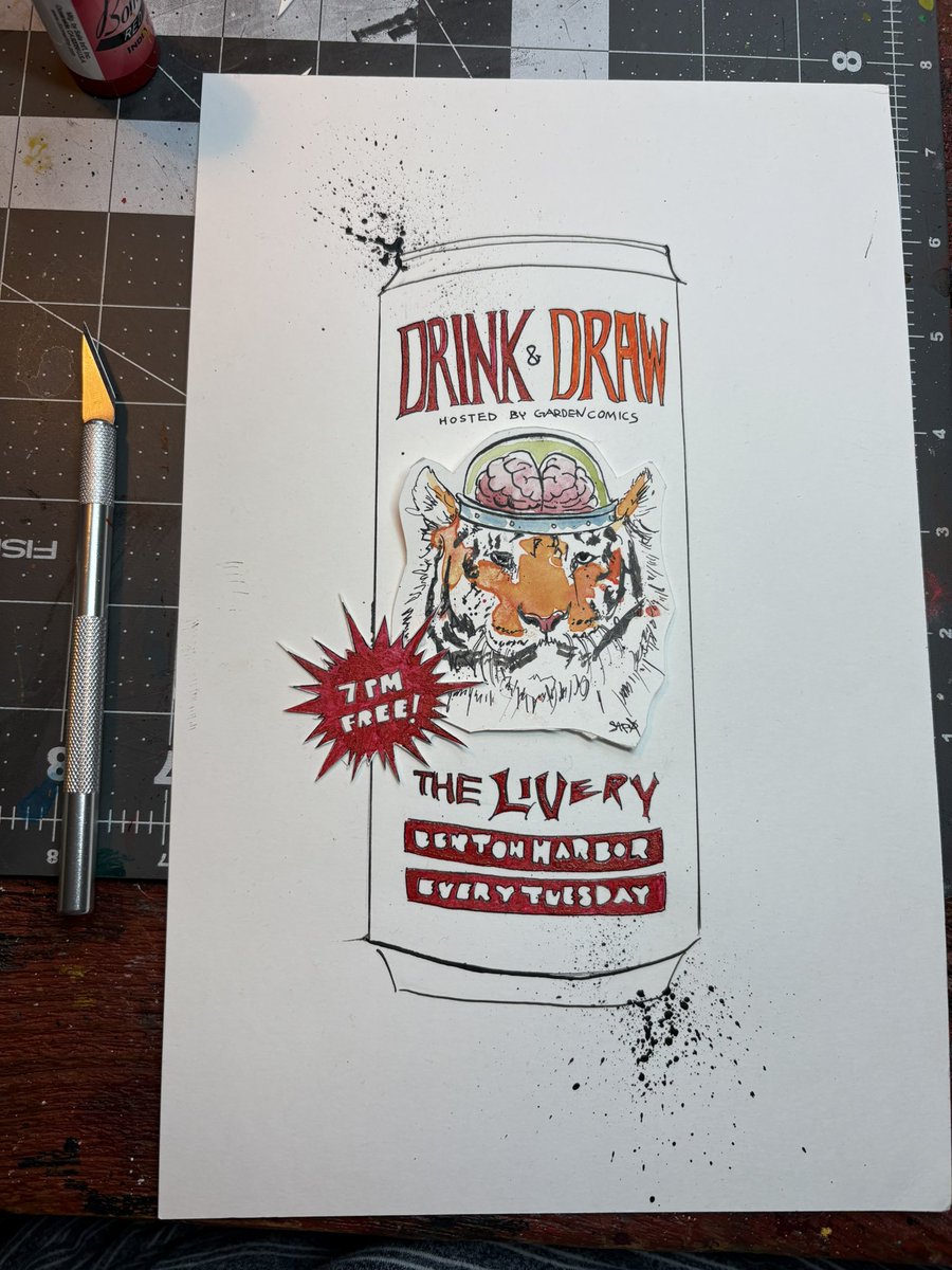 gardencomics's tweet photo. I’m hosting a weekly Drink &amp; Draw in Benton Harbor, MI. Starting this Tuesday! https://t.co/LHu8nEOkqs