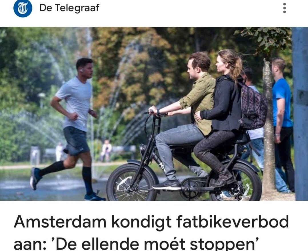 BabetteDeBrune2's tweet image. Deze👇 foto geeft ook t typische beeld weer van waar wij de overlast moeten zoeken. Kijk wie er op die fatbike zitten en wie daar aan het hardlopen is. 
Beter kunnen wij t probleem niet duiden.