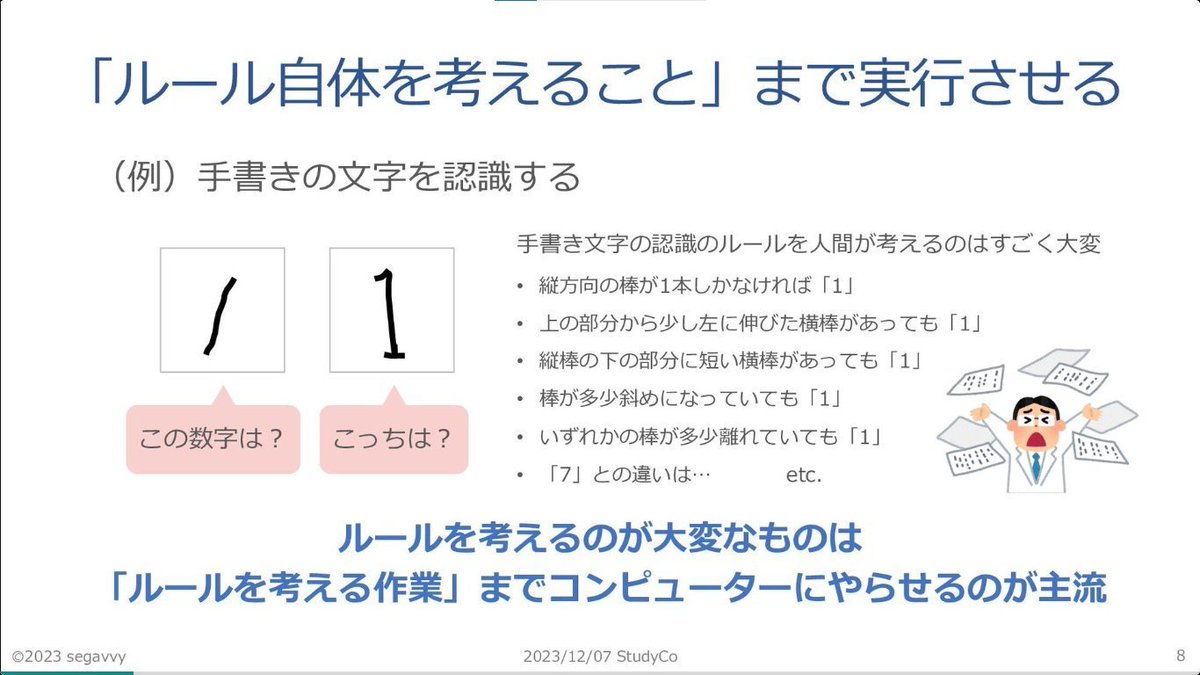 developer_quant's tweet image. AIについて基本のキからわかりやすく解説されている。難しい数式や専門用語が出てこないので取っつきやすい。

本当にわかりやすいAI入門
speakerdeck.com/segavvy/ben-da…