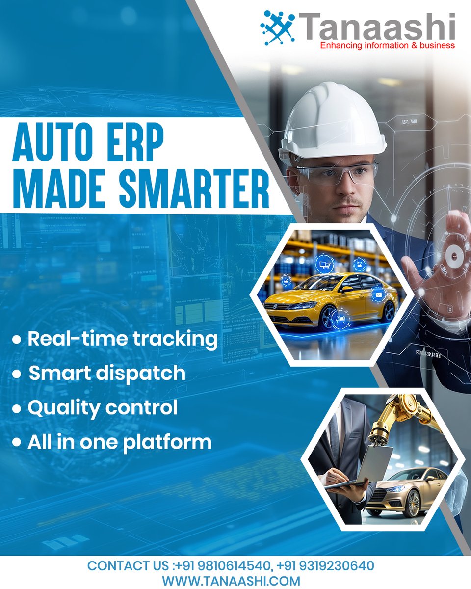 TanaashiTech's tweet image. From production to dispatch  track every stage in real time.
Smarter workflows, faster decisions, and improved quality control help manufacturers save time, reduce wastage, and ensure timely deliveries every time.
learn more: tanaashi.com/service/digise…  
#SmartProduction #ERPforAuto