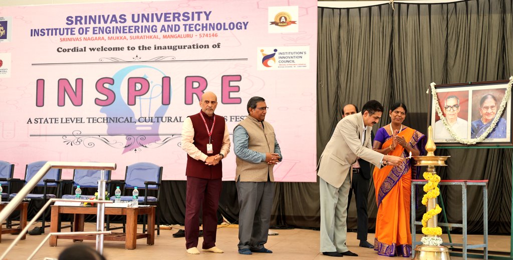 SUIET_Mukka's tweet photo. Srinivas University Institute of Engineering & Technology #SUIETMukka, organized State Level Techno Cultural & Sports Fest #Inspire2025 for PU Students at Mukka Campus. Chief Guest, Prof H H Rajeshwari, DDPU, Dakshina Kannada Dist inaugurated the program.
#Inspire25 #Inspire 1/n https://t.co/oWDGCpK9SM