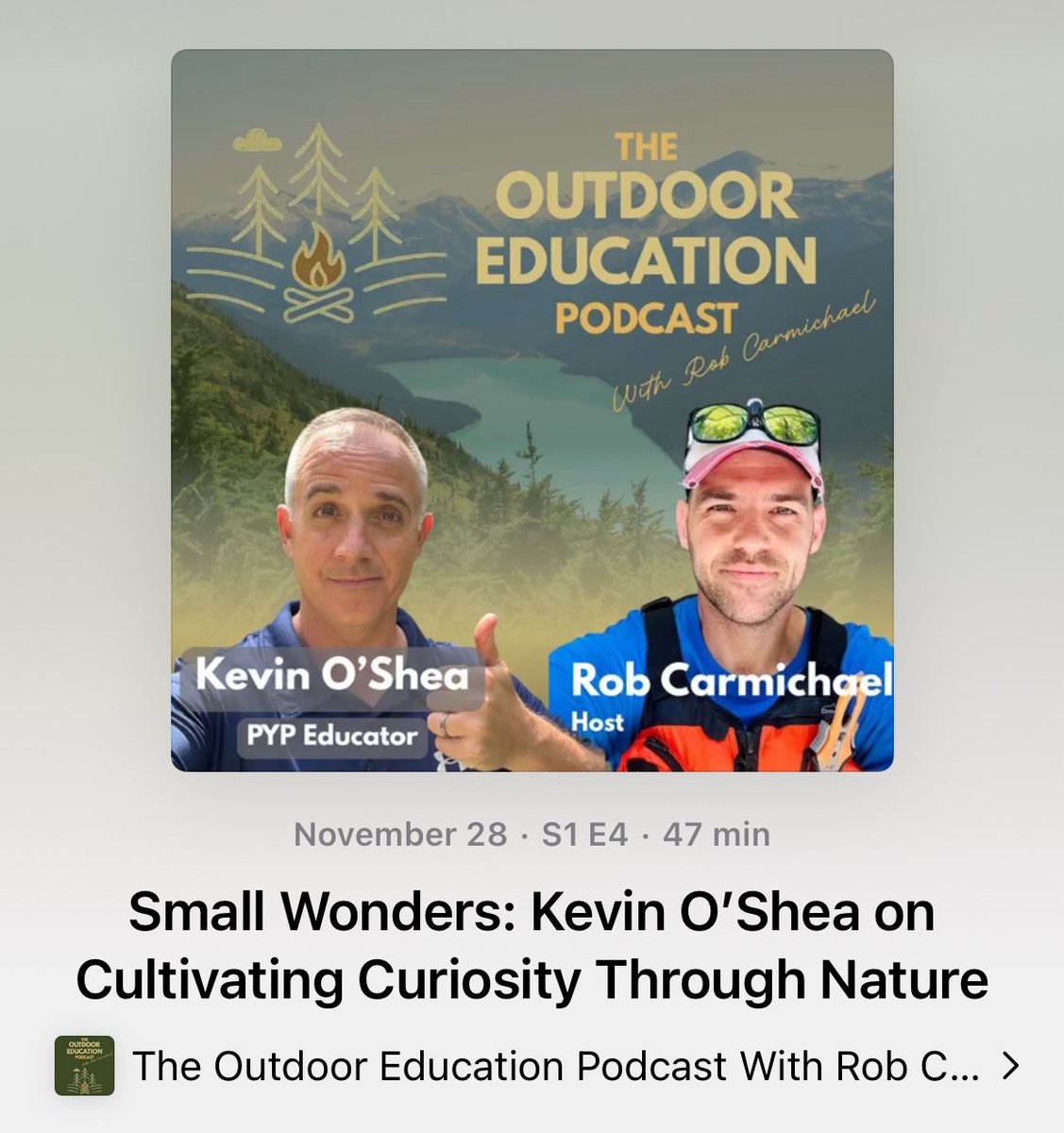 MadForMaple's tweet photo. Small Wonders: Kevin O'Shea on Cultivating Curiosity Through Nature 🌱
(The Outdoor Education Podcast)
@ApplePodcasts:
https://t.co/6H5QAtRZJk
#education #teaching #inquiry #nature #InternationalEducation #OutdoorEd #EnviroEd https://t.co/M8A2QwyGb0