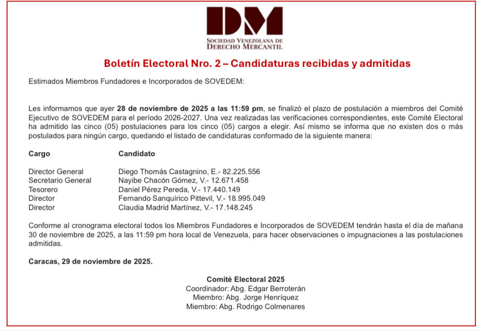 Sociedad Venezolana de Derecho Mercantil tweet media