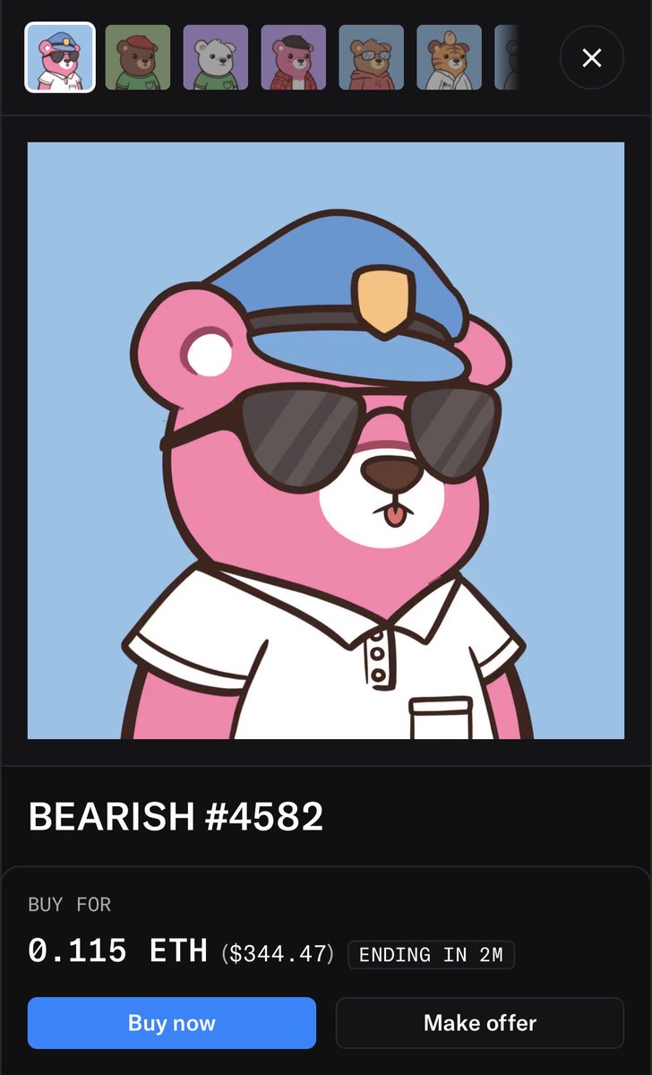 🐻 DEN'S DEAL OF THE DAY 🐻

#4582 • 11/29/25 • <a href="/bearish_af/">BEARISH</a>

Rank 849 → Floor now 0.115 ETH 🟢 (+3.6% today)

Pink Fur + Officer Cap = Epic 🐻 

Buy this insanely good looking rare bear before someone else does!

opensea.io/item/abstract/… (direct link)

#DensDealOfTheDay