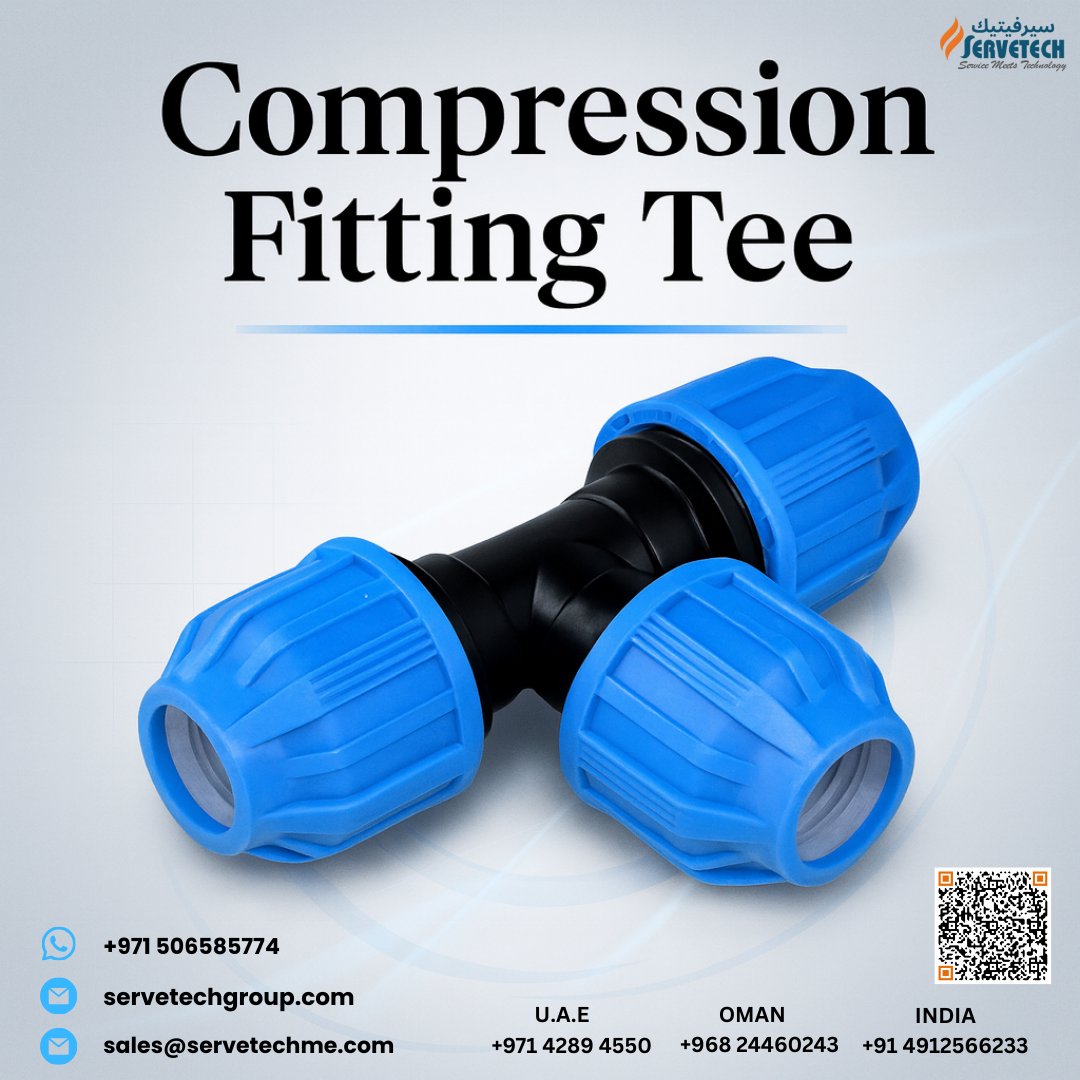 Servetech_'s tweet image. 💧 Compression Fitting Tee 
Corrosion-resistant compression tee with an automatic locking system for secure, maintenance-free joints—clean installs and reliable flow across water, industrial &amp;amp; irrigation networks. 🔧

#CompressionTee #LeakProof #Piping #Servetech