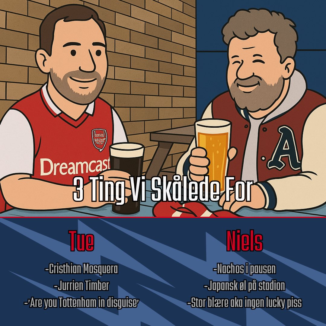 AltidArsenal's tweet image. 3️⃣ Ting Vi Skålede For…

Da vi var ovre at se Arsenal banke Bayern og indtage 1. pladsen i Champions League.🍻

Hør hvad der gjorde os skålende humør i den seneste CL-udsendelse.😉

🎧 linktr.ee/altidarsenal

#AltidArsenal #Arsenaldk